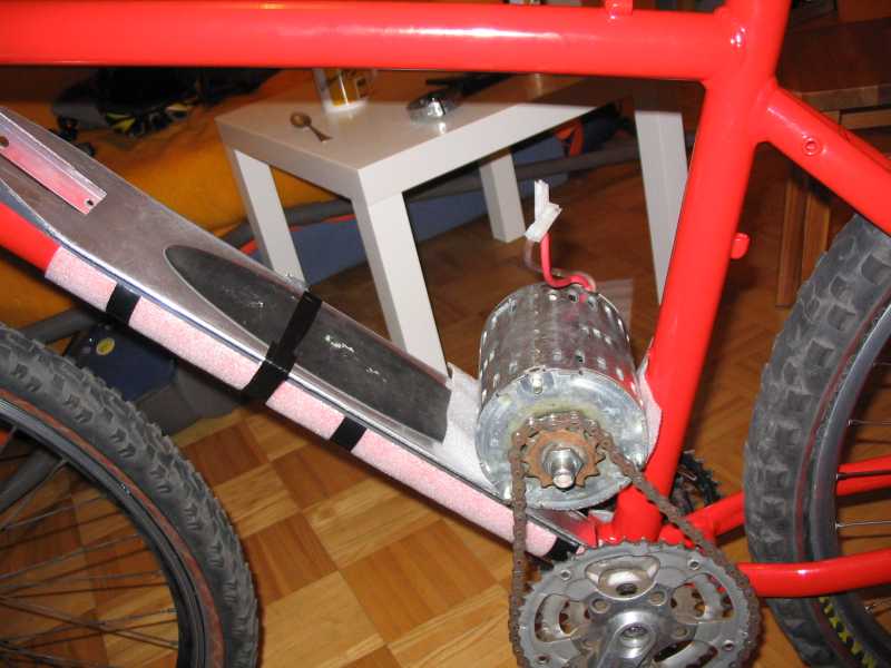 To jest pierwszy zamysł ułożenia silnika w rowerze